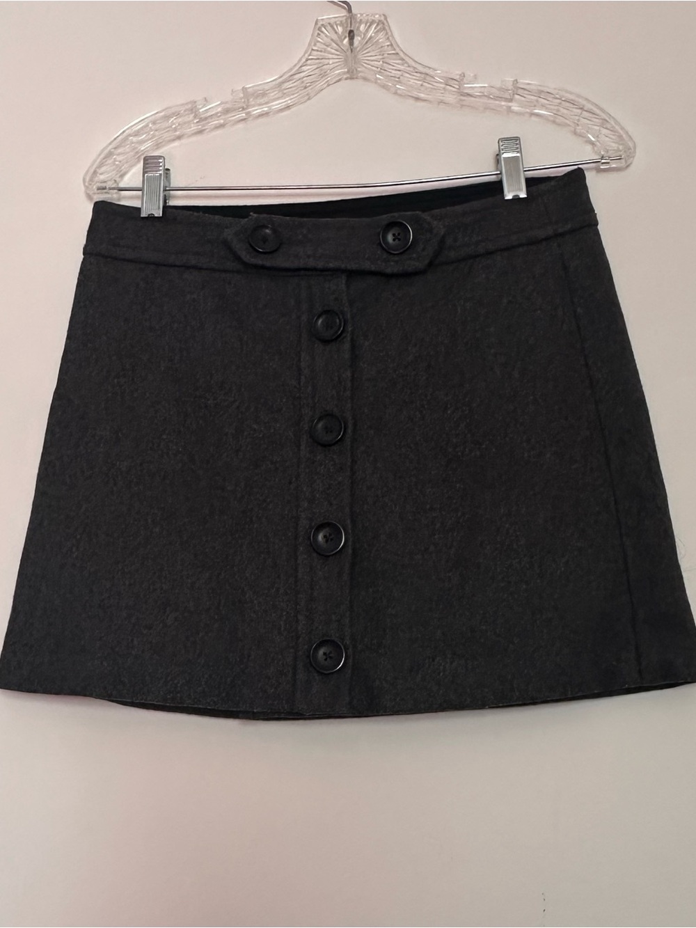 GAP Charcoal Button-Front Wool Mini Skirt Size 4